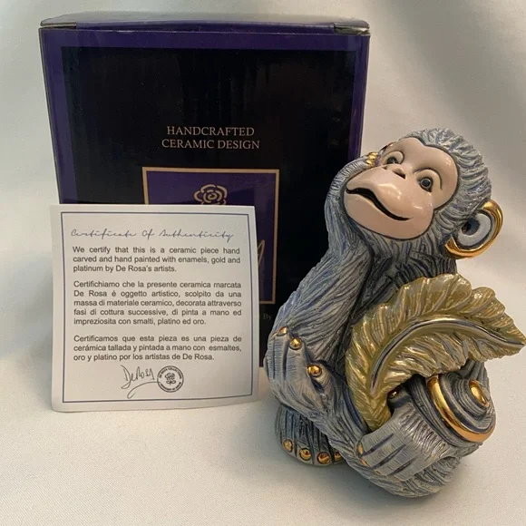 DeRosa Rinconada Family Adult Monkey Zodiac #F186 Original Box & COA Handcrafted